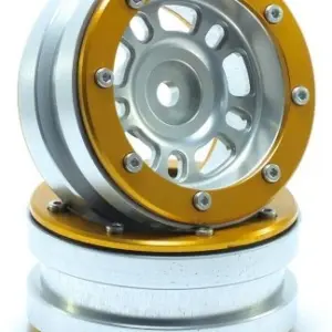 RC Crawler wheels Beadlock Wheels PT- Distractor Silver/Gold 1.9 (2 pcs)