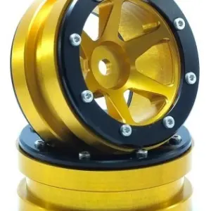 RC Crawler wheels Beadlock Wheels PT- Slingshot Gold/Black 1.9 (2 pcs)