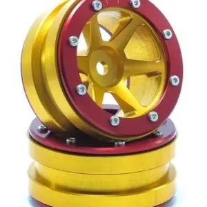 RC Crawler wheels Beadlock Wheels PT- Slingshot Gold/Red 1.9 (2 pcs)