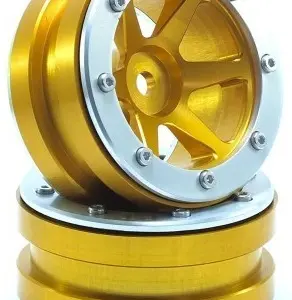 RC Crawler wheels Beadlock Wheels PT- Slingshot Gold/Silver 1.9 (2 pcs)