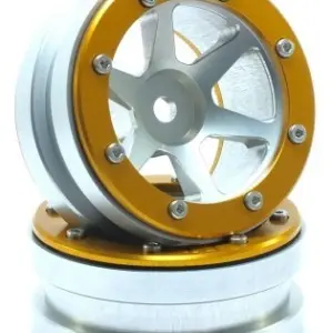 RC Crawler wheels Beadlock Wheels PT- Slingshot Silver/Gold 1.9 (2 pcs)