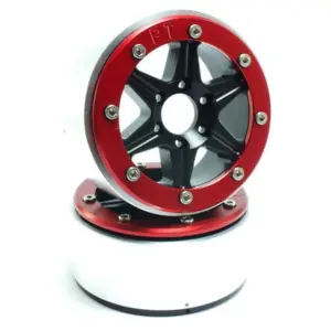 RC Crawler wheels Beadlock Wheels SIXSTAR Black/Red 1.9 (2) w/o Hub