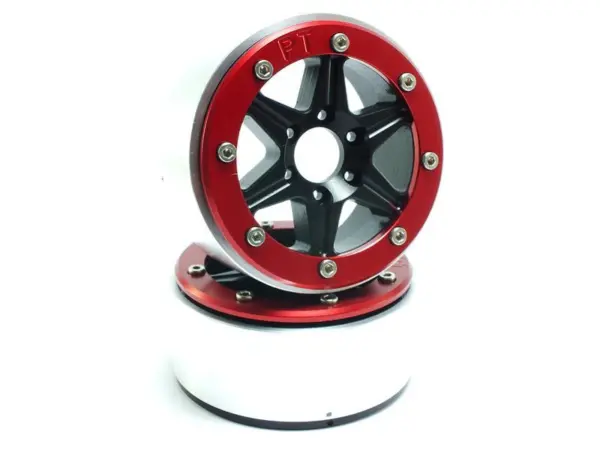 RC Crawler wheels Beadlock Wheels SIXSTAR Black/Red 1.9 (2) w/o Hub – RC Wheels & Tyres