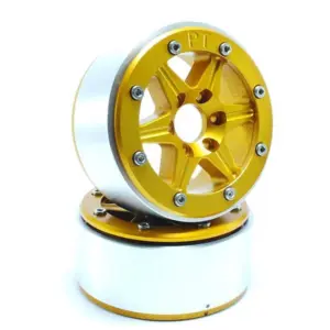 RC Crawler wheels Beadlock Wheels SIXSTAR Gold/Gold 1.9 (2) w/o Hub