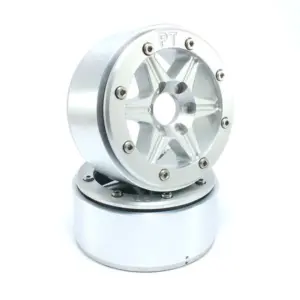 RC Crawler wheels Beadlock Wheels SIXSTAR Silver/Silver 1.9 (2) w/o Hub
