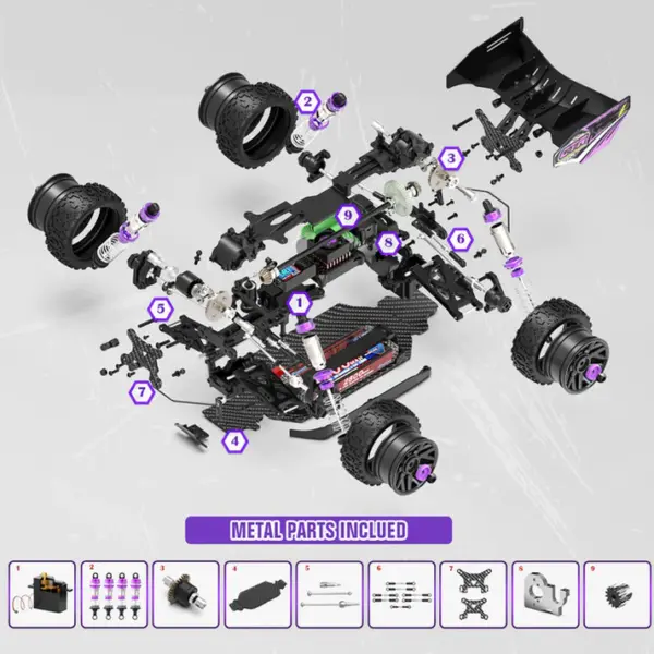 Rlaarlo 1/14 Brushless Buggy, 80+ KMH RTR, #XDKJ-006 - carbon chassis – RC Buggies