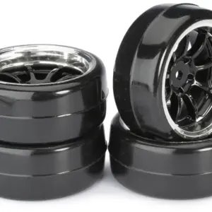 Wheel Set Drift LP " 9 Spoke / Profile B" black/chrome 1:10 (4 pcs)