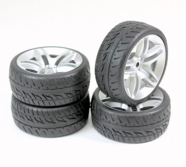 Wheel Set Onroad "10 Spoke / Profile" silver 1:10 (4 pcs)