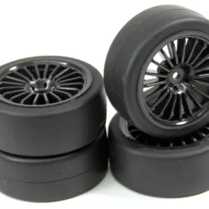 Wheel Set Onroad "20 Spoke / Slick" black 1:10 (4 pcs)