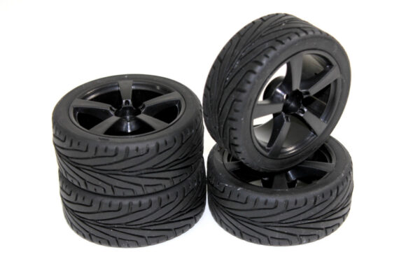 Wheel Set Onroad "5 Spoke / Profile" black 1:10 (4 pcs)