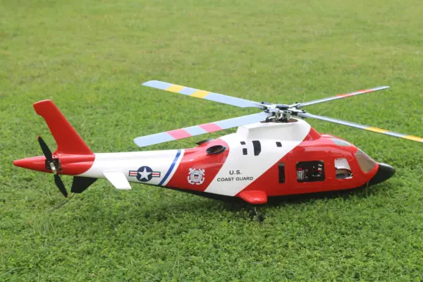 FLISHRC A109 500-Class RC Scale Helicopter – Coast Guard Rescue Replica with GPS L7 Flight Control, Retractable Landing Gear, Dual IMU & Fiberglass Shell