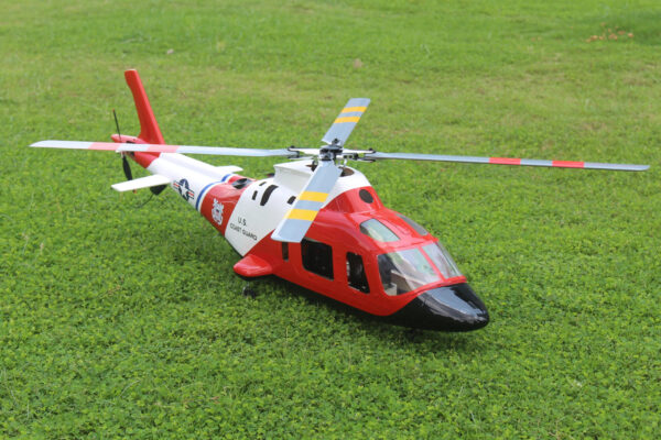 FLISHR A109 500-Class RC Scale Helicopter – Coast Guard Rescue Replica with GPS L7 Flight Control, Retractable Landing Gear, Dual IMU & Fiberglass Shell