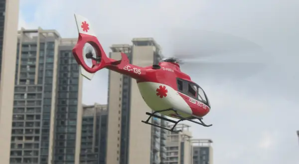 FLISHR EC135 500-Class Scale RC Helicopter – Realistic EMS Replica with L7 GPS Flight Control, Dual IMU, Brushless Tail Motor & RTF/BNF Options