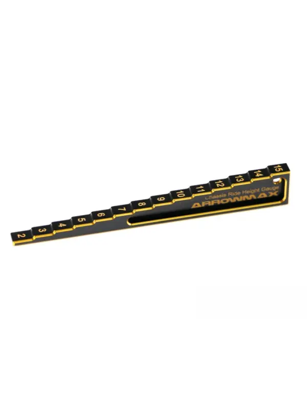 Chassis Ride Height Gauge Stepped 2 to 15mm Black Golden