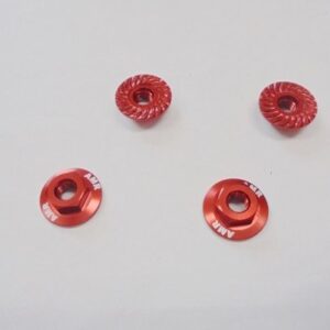Ecrous De Roues M4 Larges-Canneles 1:10 (4) Rouge