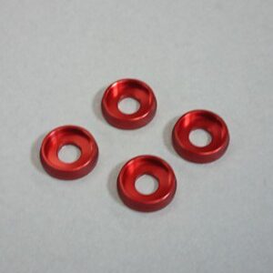 Rondelles Incurvees 4mm. (4) Rouge