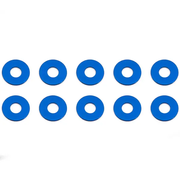 Associated Blue Aluminum Bulkhead Washers 7.8 X 0.5mm (10)