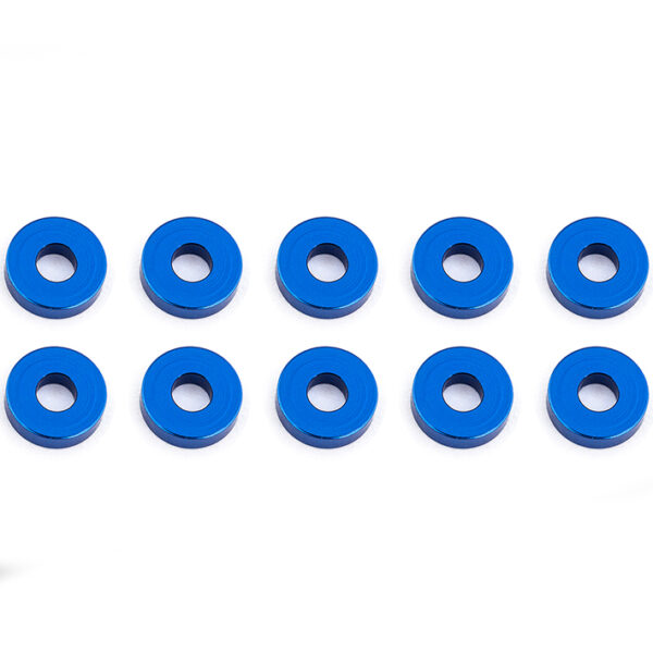 Associated Blue Aluminum Bulkhead Washers 7.8 X 2.0 Mm (10)