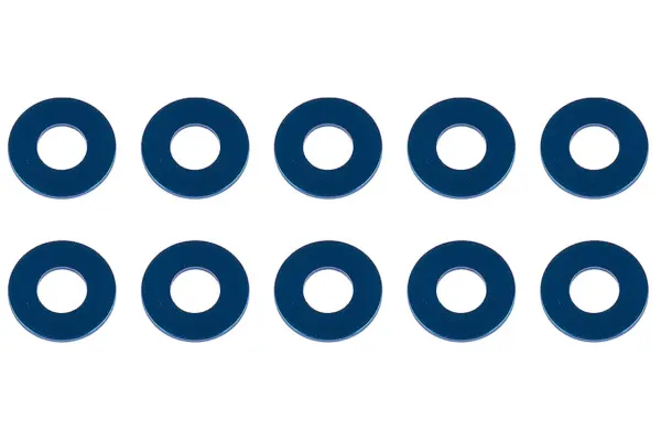 Associated Washers 7.8 X 3.5 X 0.5mm Blue Aluminium (10)