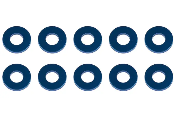 Associated Washers 7.8 X 3.5 X 1.0mm Blue Aluminium (10)
