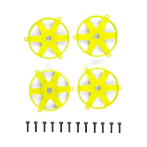Team Associated Dc10 Ft Adj. Wheel Face Plate, Flo. Yellow(4)