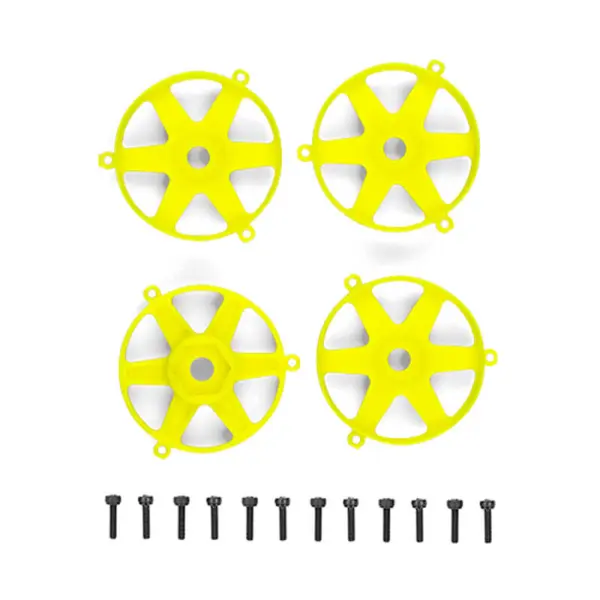 Team Associated Dc10 Ft Adj. Wheel Face Plate, Flo. Yellow(4)