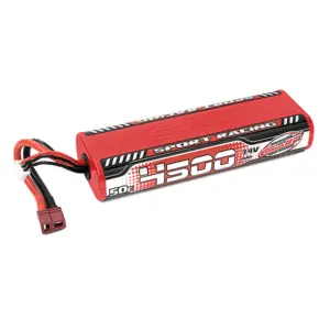 Corally Sport Racing 50c Lipo Battery 4500mah 7.4v Round/Oval 2s Stick T-Plug