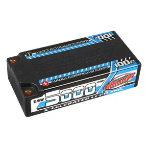 Corally Xcelerated 100c Lipo Battery 5000 Mah 7.4v Shorty 2s 4mm Bullit