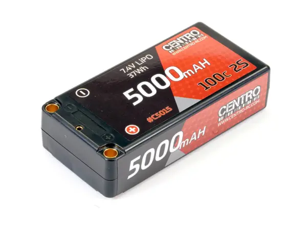 Centro 5000mah 2s 7.4V 100c Hardcase Shorty Lipo Battery