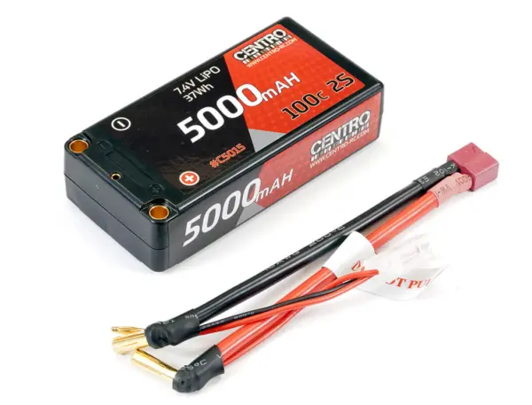 Centro 5000mah 2s 7.4V 100c Hardcase Shorty Lipo Battery