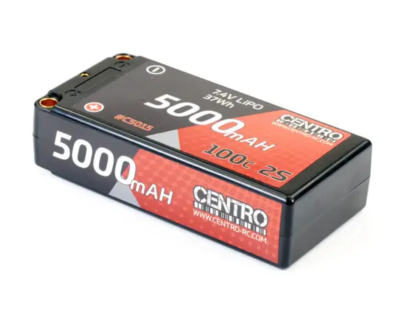 Centro 5000mah 2s 7.4V 100c Hardcase Shorty Lipo Battery