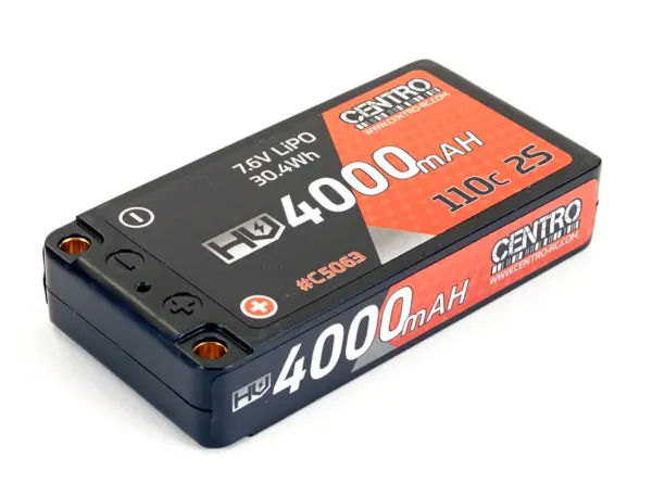 Centro Hv 2s 4000mah 7.6v 110c Hardcase Lp Shorty Lipo (5mm)