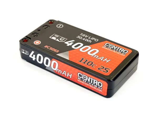 Centro Hv 2s 4000mah 7.6v 110c Hardcase Lp Shorty Lipo (5mm)