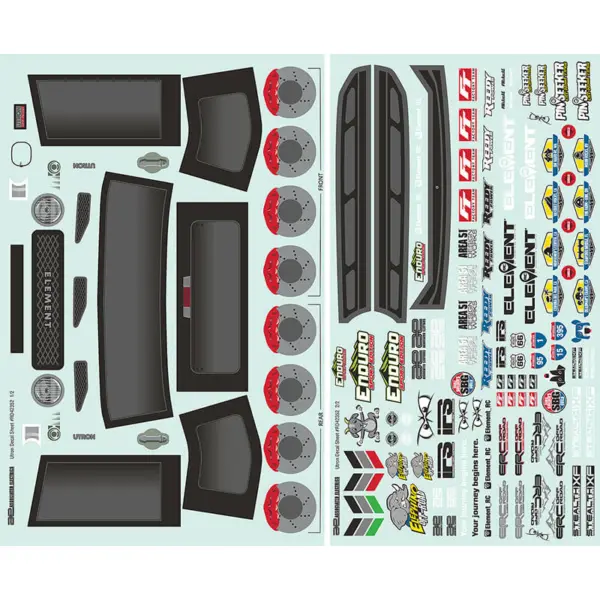Element Rc Enduro Se Utron Body Decal Sheet