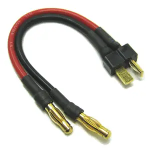 Etronix Male Deans to Two 4.0mm Male Connector Adapter