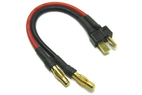 Etronix Male Deans to Two 4.0mm Male Connector Adapter
