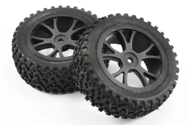 Fastrax 1/10th Mounted Cuboid Buggy Front Tyres 10-Spoke