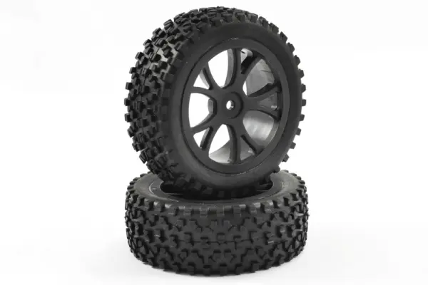 Fastrax 1/10th Mounted Cuboid Buggy Front Tyres 10-Spoke