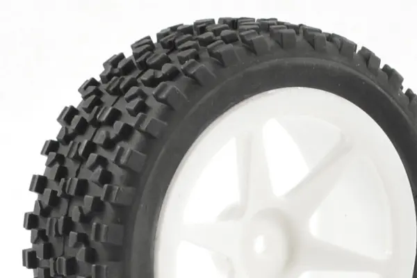 Fastrax 1/10th Mounted Cuboid Buggy Front Tyres 6-Spoke