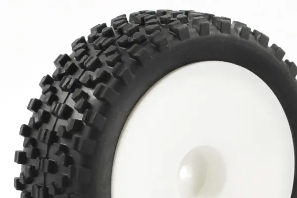 Fastrax 1/10th Mounted Cuboid Buggy Front Tyres Dished