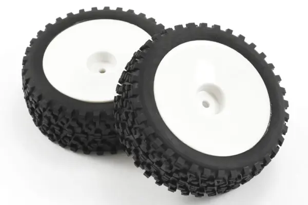 Fastrax 1/10th Mounted Cuboid Buggy Front Tyres Dished