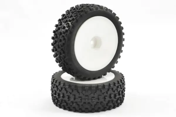 Fastrax 1/10th Mounted Cuboid Buggy Front Tyres Dished