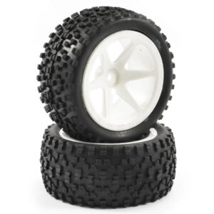 Fastrax 1/10th Mounted Cuboid Buggy Rear Tyres 6-Spoke