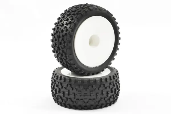 Fastrax 1/10th Mounted Cuboid Buggy Rear Tyres Dished