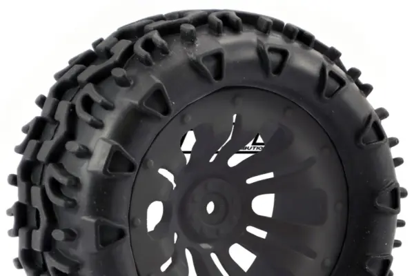 Fastrax 1/10 Klaxon Truck Tyre Mounted on 12-Spoke (12mm Hex)