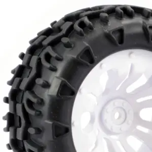 Fastrax 1/10 Klaxon Truck Tyre Mounted on 12-Spoke (12mm Hex)