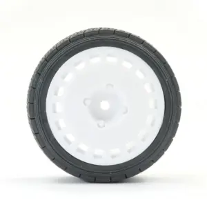 Fastrax 1/10th Rally Angle Tyre/Wheel Set White (4)