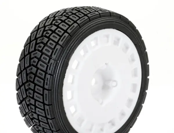 Fastrax 1/10th Rally Angle Tyre/Wheel Set White (4)