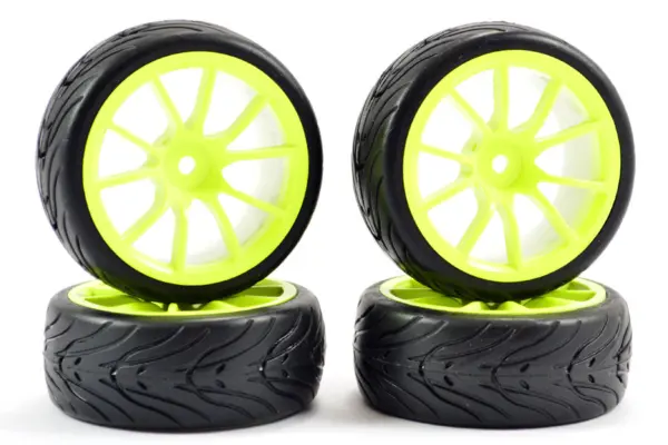 Fastrax 1/10 Street/Tread Tyre 10sp Neon Yellow Wheel