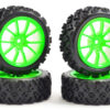 Fastrax 1/10 Street/Rally Tyre 10sp Green Wheel - Image 2